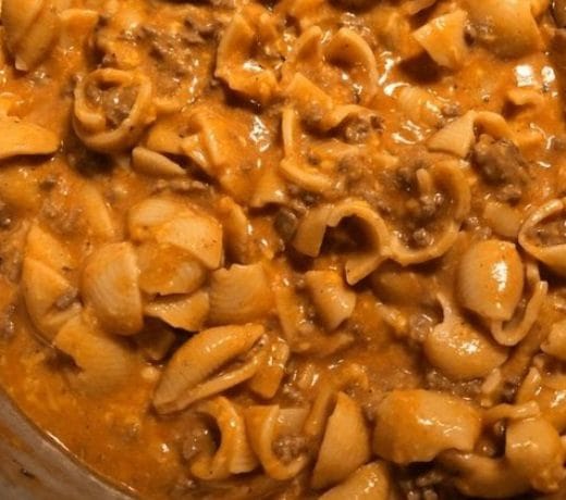 PASTA SHELLS WITH GROUND BEEF RECIPE!!!