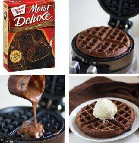 Cake mix waffles!!!