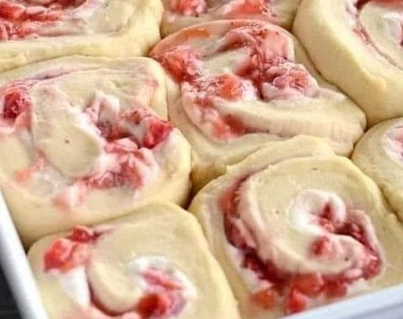 Strawberry Cream Cheese Rolls Last Night**