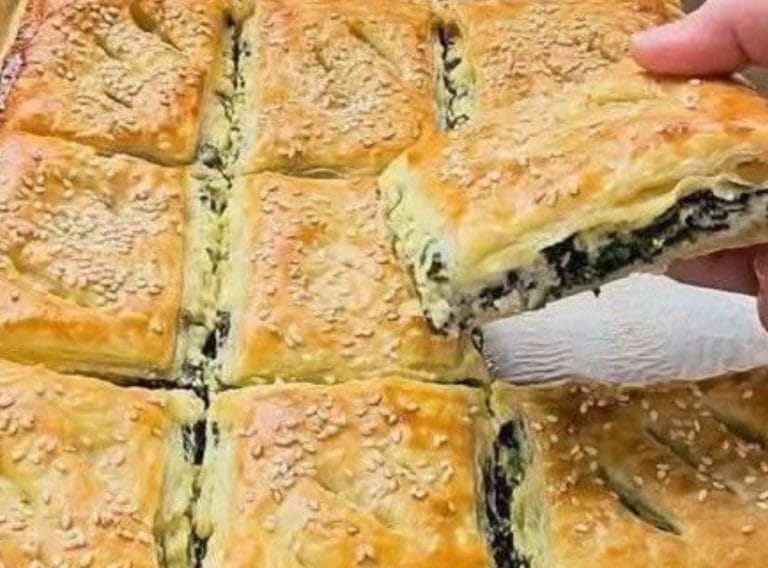 Spinach and Cheese Puff Pastry Squares