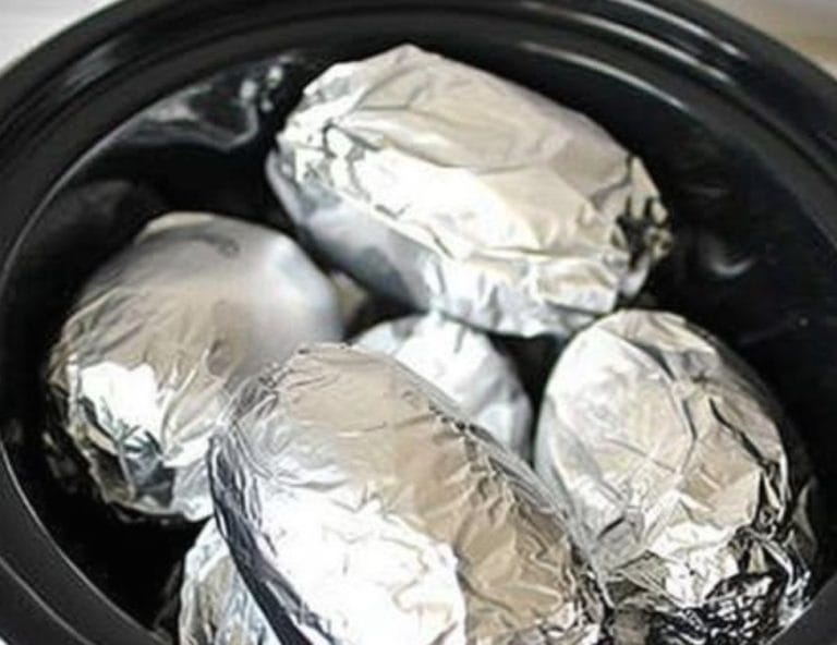 Wrap potatoes in tin foil and put in crock pot. Enjoy this lip-smacking result