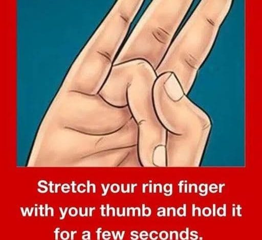Stretch your ring finger with your thumb and hold it for a few seconds. You’ll love the reason!