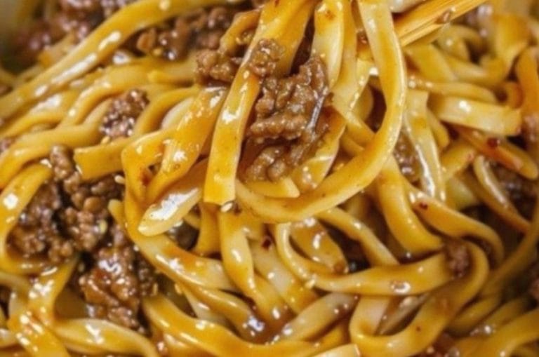 Mongolian Ground Beef Noodles