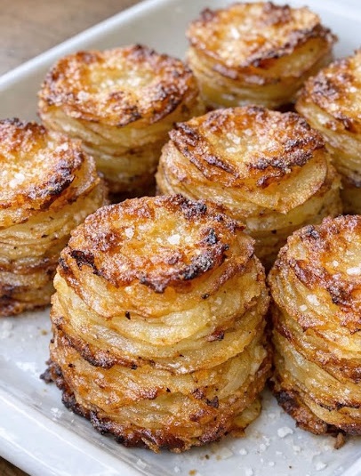 Oven Baked 3-Ingredient Crispy Potato Stackers