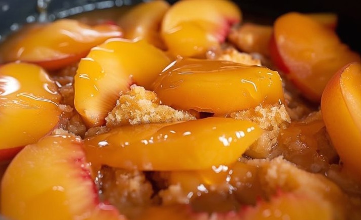 Slow Cooker Peach Dump Cake