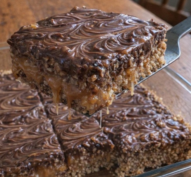 Aunt Martha always called this her 4 ingredient sweet and salty secret. I finally learned her trick and the pan vanishes from the potluck table in minutes.