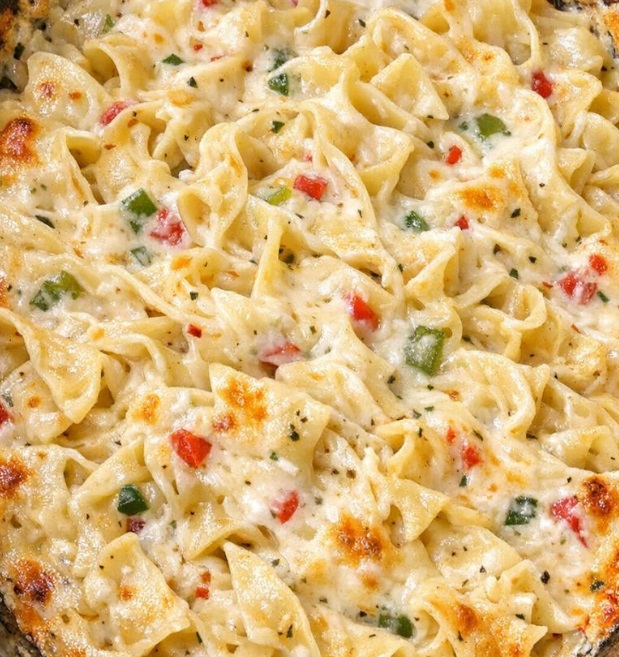 My cousin brought this to our family potluck and everyone begged for the recipe. The creamy kick has us all coming back for seconds.