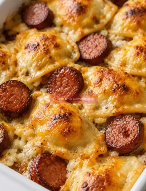 Baked Pierogi & Kielbasa Casserole