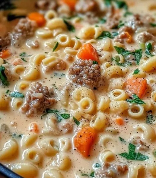 Creamy Parmesan Italian Sausage Ditalini Soup