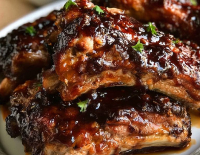 Slow Cooker Sticky Glazed Baby Back Ribs